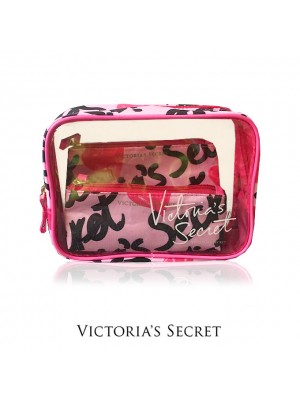 VCHB-270*VICTORIA'S SECRET 3PCS COSMETIC POUCH SET (WORDING)
